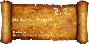 Neuhaus Kristóf névjegykártya